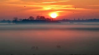 Mistige zonsopkomst 