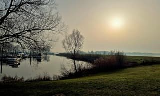 Prachtige ochtend zon vanaf de camping 