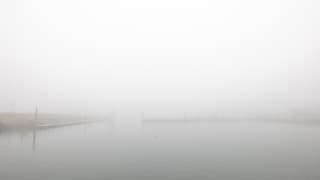 Dikke mist op Vlieland vandaag 