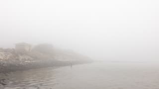Vlieland gehuld in mist vandaag