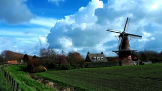 blauw wolken molen