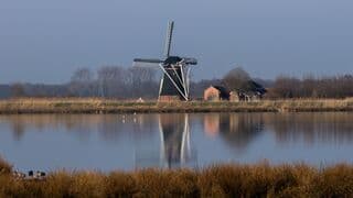Westerbroekstermadepolder windstil en mooi spiegelplaatje