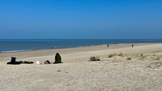 Genieten aan zee van een heerlijk zonnige dag  
