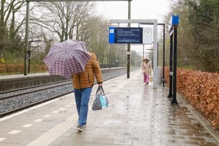 Wind, Hagel- en regenbuien..... Paraplu maar voor je gezicht houden..