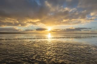 Zonsondergang Waddenzee bij Ternaard
