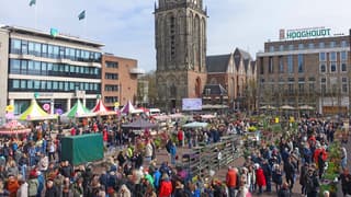 Bloemetjesmarkt met zon.