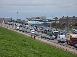 paasdrukte bij de Texelse boot...