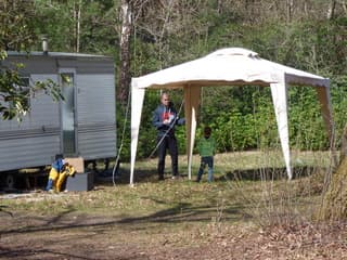 En daar is het zonnetje op de camping. 