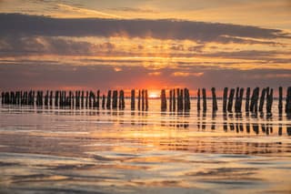 Zonsondergang aan het Wad 