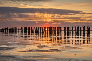 Zonsondergang aan het Wad 