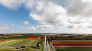 Bewolkte lucht in de kop van Noord Holland