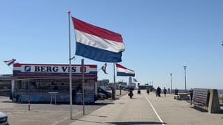 Strandweer  veel blauw en veel wind 