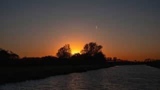 Sfeervolle zonsondergang