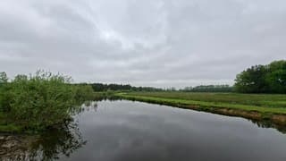 Grijs weer weerspiegeld in het water