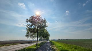 Wat sluierbewolking met nog steeds volop zon om.17.00 uur