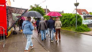 Nat en regenachtig braderieweer