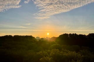 Net na zonsopgang leek het nog mooi weer te gaan worden 