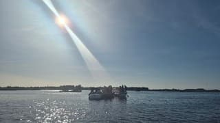Varen op de vlietlanden met vele anderen 