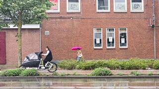 Onderweg in de regen