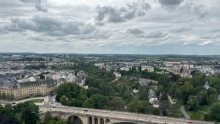 Luxemburg stad; wolken en zon