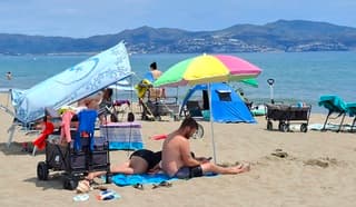 Zonnig strandweer 