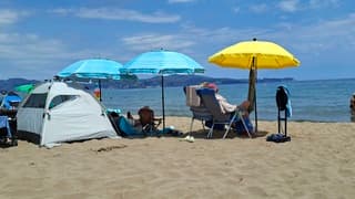 Zonnig strandweer 