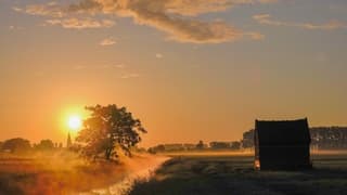 Zonsopkomst met mist 